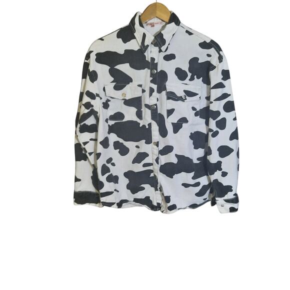 Bailey Rose Womens Cow Print Snap Closure Jacket Size Small - Picture 6 of 6